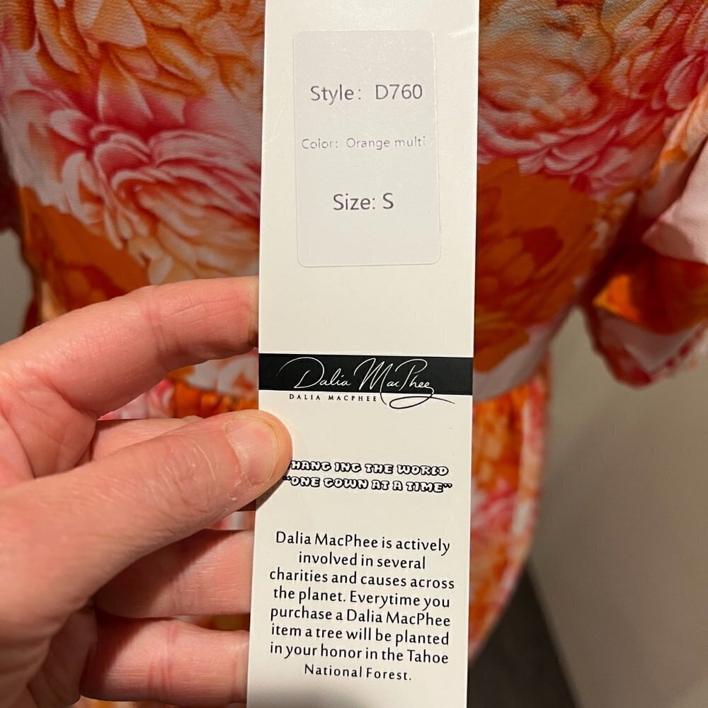 NWT Dalia Mac Phee Cold shoulder floral pleated skirt maxi dress, Size Small - Picture 12 of 14